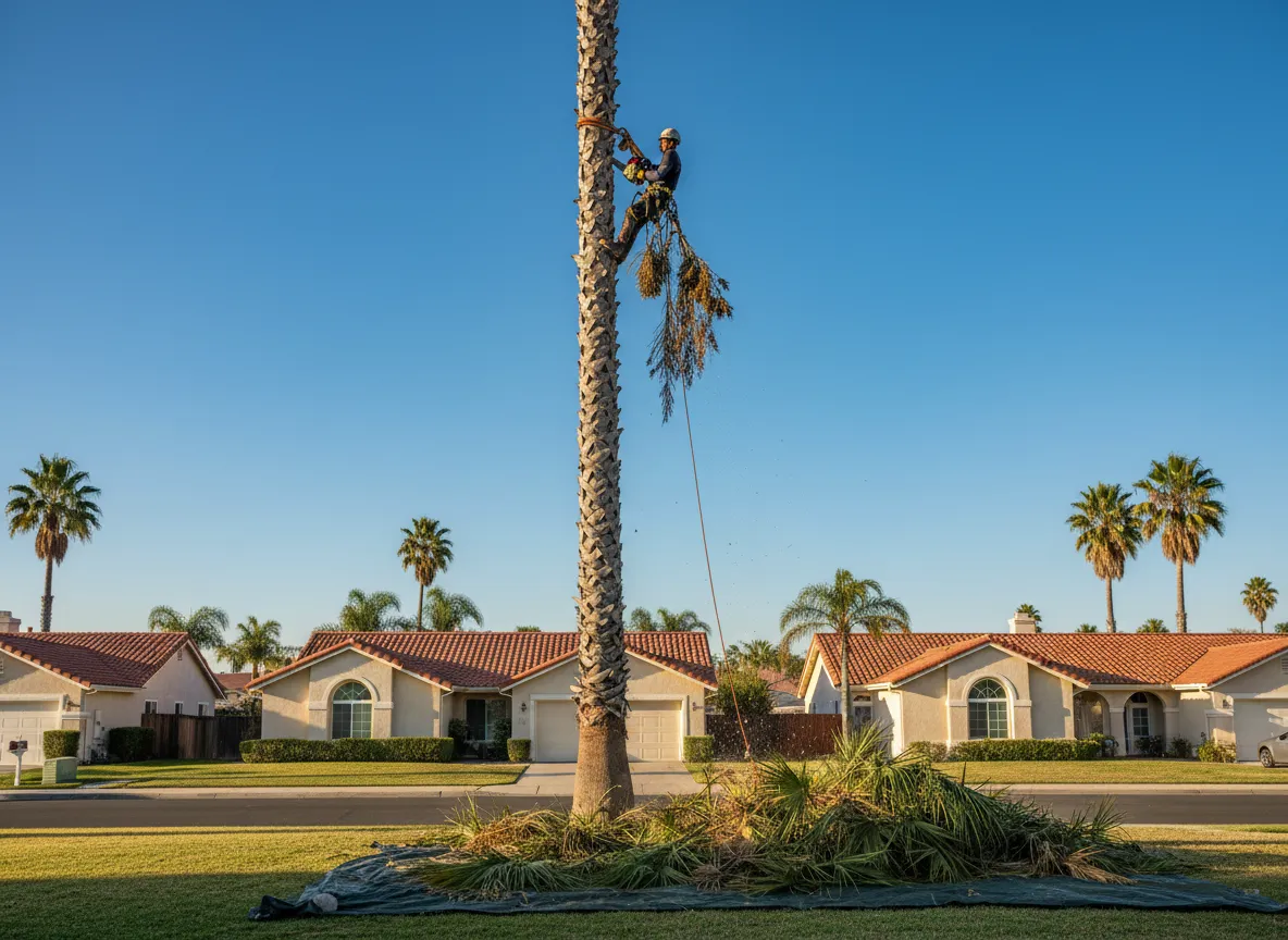 Palm tree trimming service in Orange County